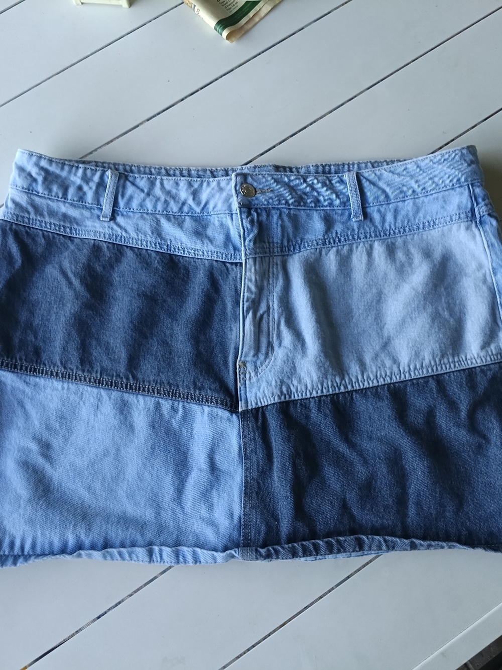 wild fable Two-Tone Blue Denim Mini Skirt